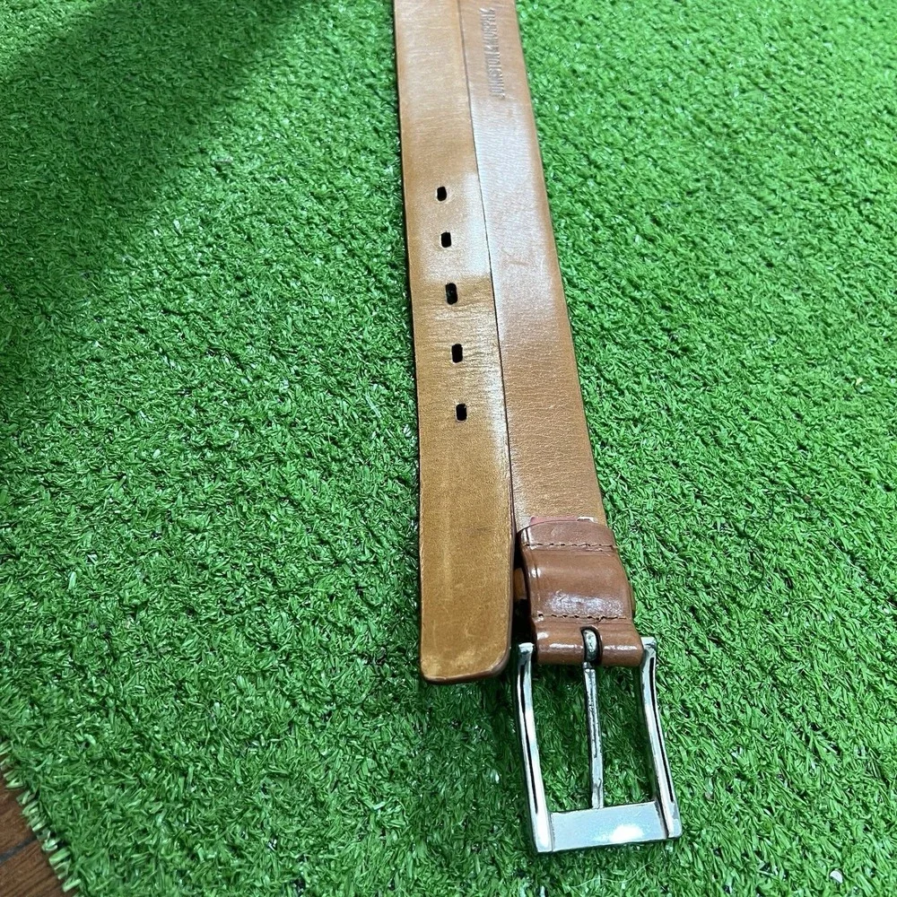 Johnston & Murphy Casual Dress Belt SZ‎ 36 Brown Leather Golf Baseball Stitching